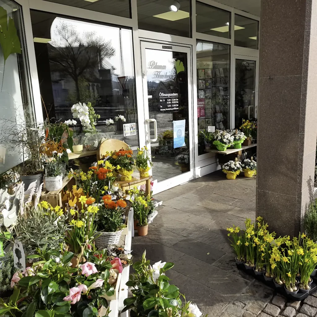 Außenansicht des Blumenladens BlumenHandwerk